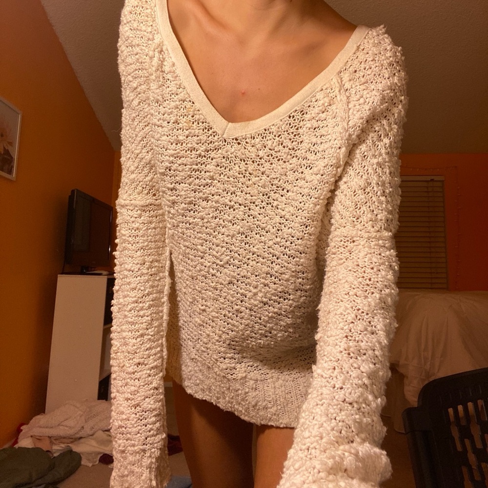 cream sweater